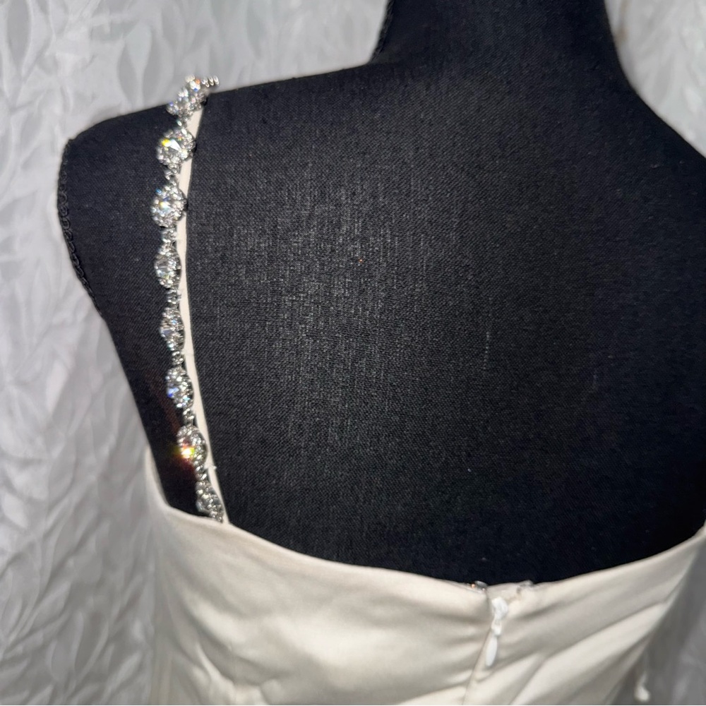 Ann Taylor ivory white and silver straps size 0 NWT bridal prom wedding dress - Picture 5 of 16